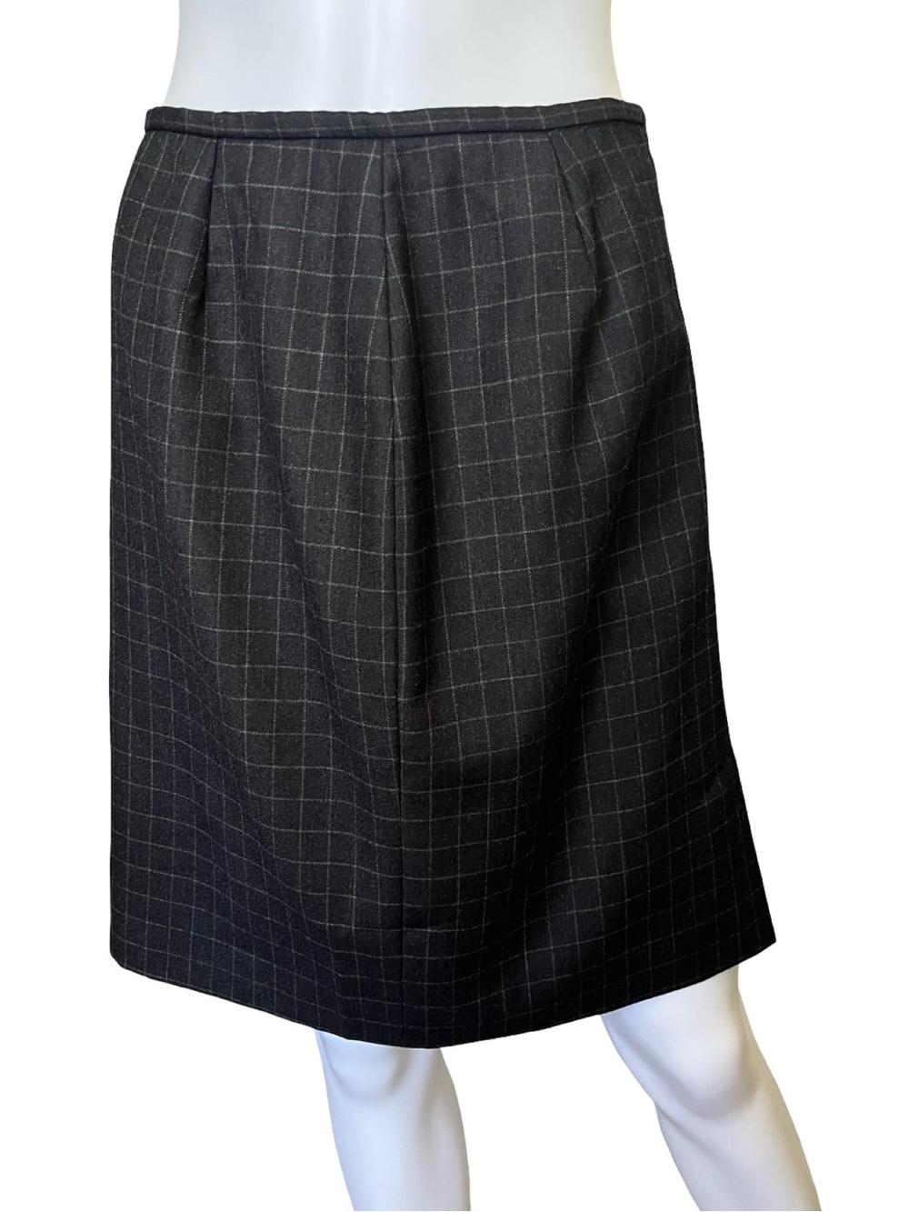 Lauren Ralph Lauren Plaid Mini Skirt Wool Dark Gray Womens Size 10 Petite 10P